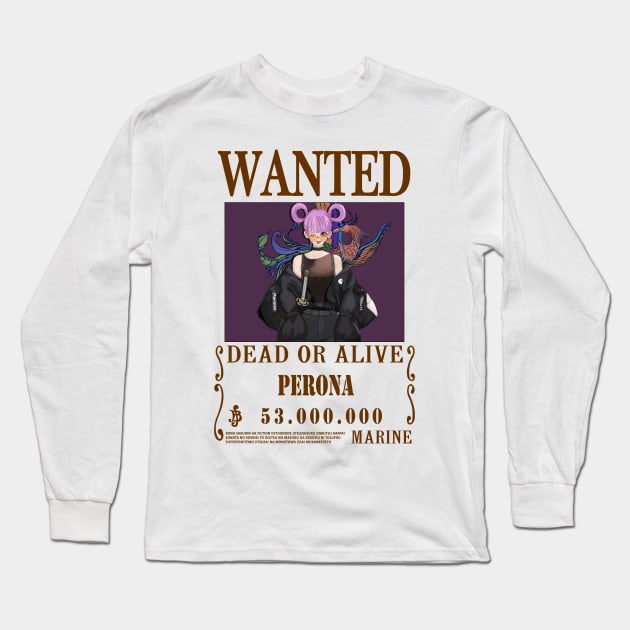 Perona One Piece Wanted Long Sleeve T-Shirt by Teedream